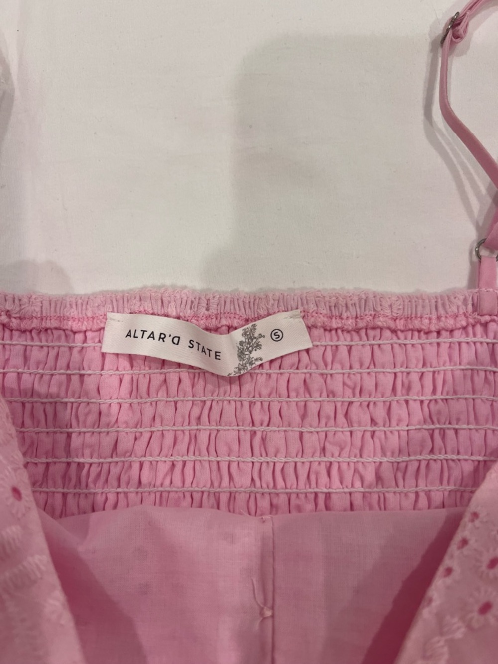 Altar'd State Pink Eyelet Peplum Camisole - Picture 3 of 3